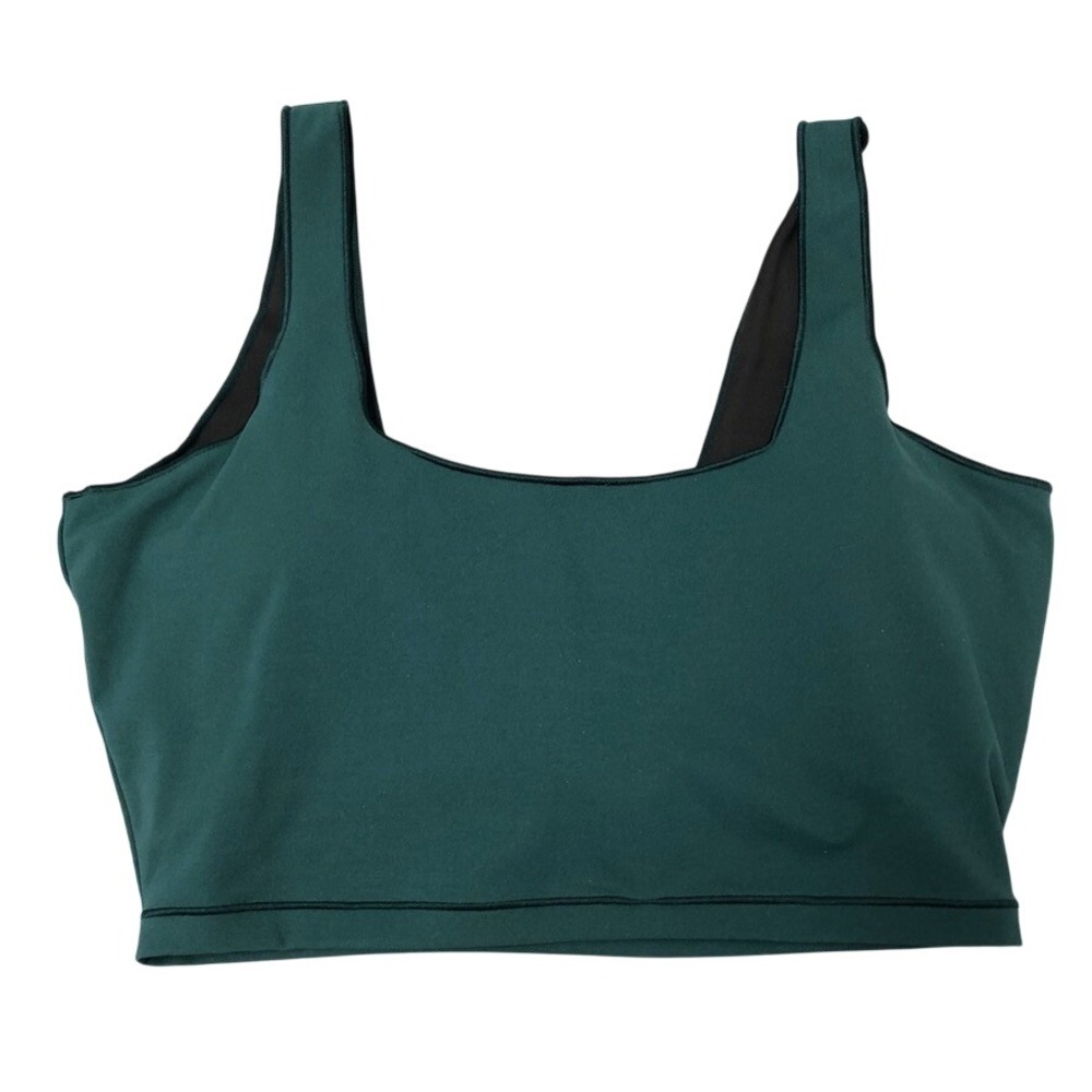 Varley Sport Bra Womens Medium Green Square Neck Activewear Workout Gym Yoga